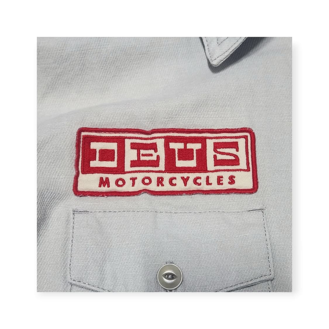 S)데우스 워크 셔츠 라이트그레이 자수패치 백프린팅 스트릿 상품이미지7