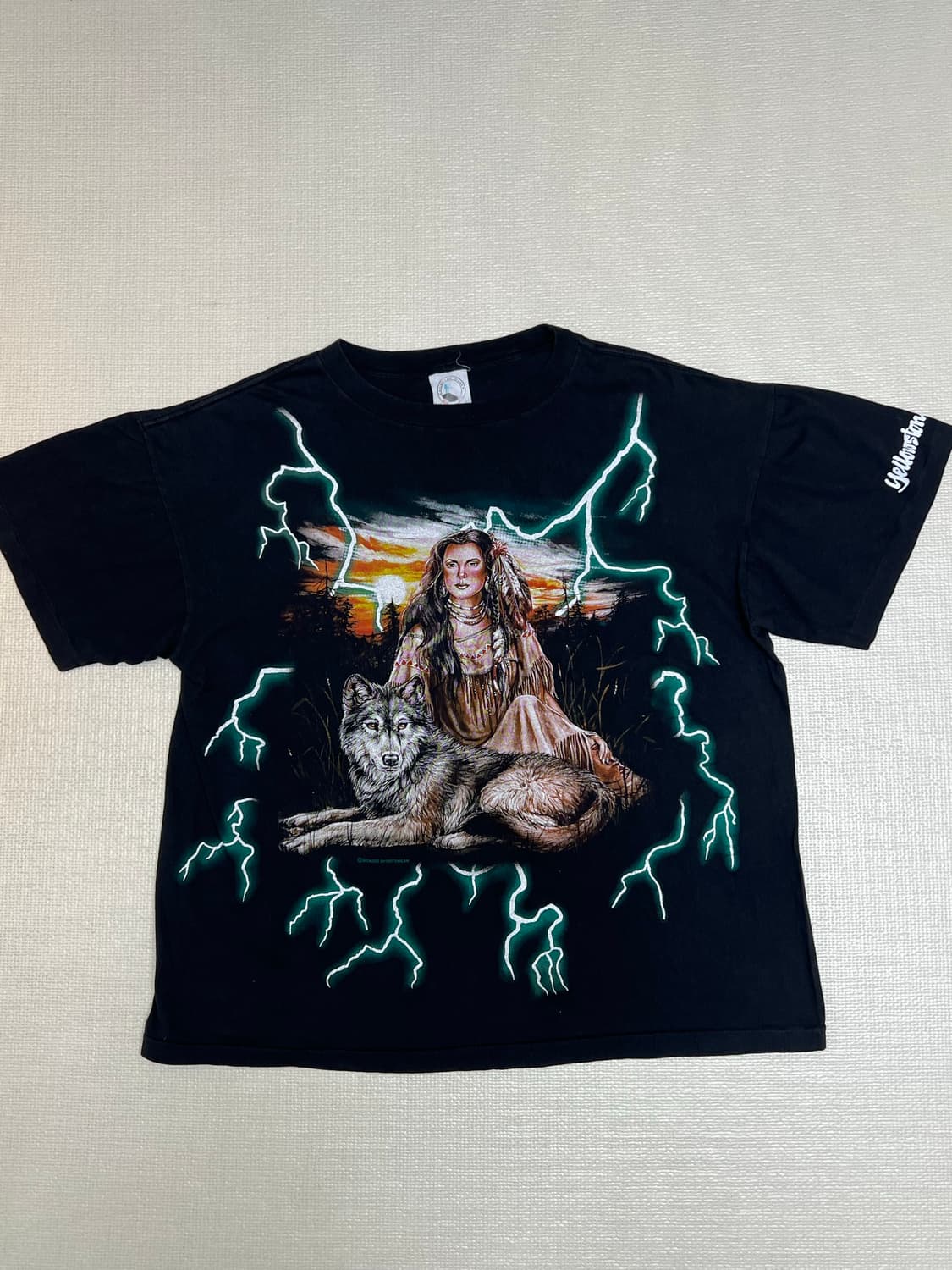 90s USA썬더 인디언 옐로우스톤 티셔츠 XL사이즈 상품이미지2