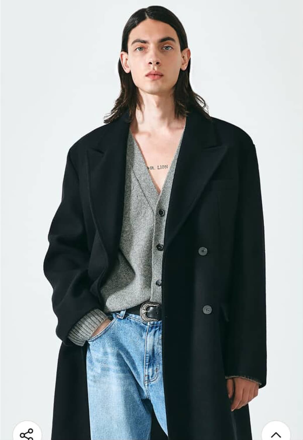 수아레 / 울 블렌드 더블 갱코트 블랙 / L 상품이미지4