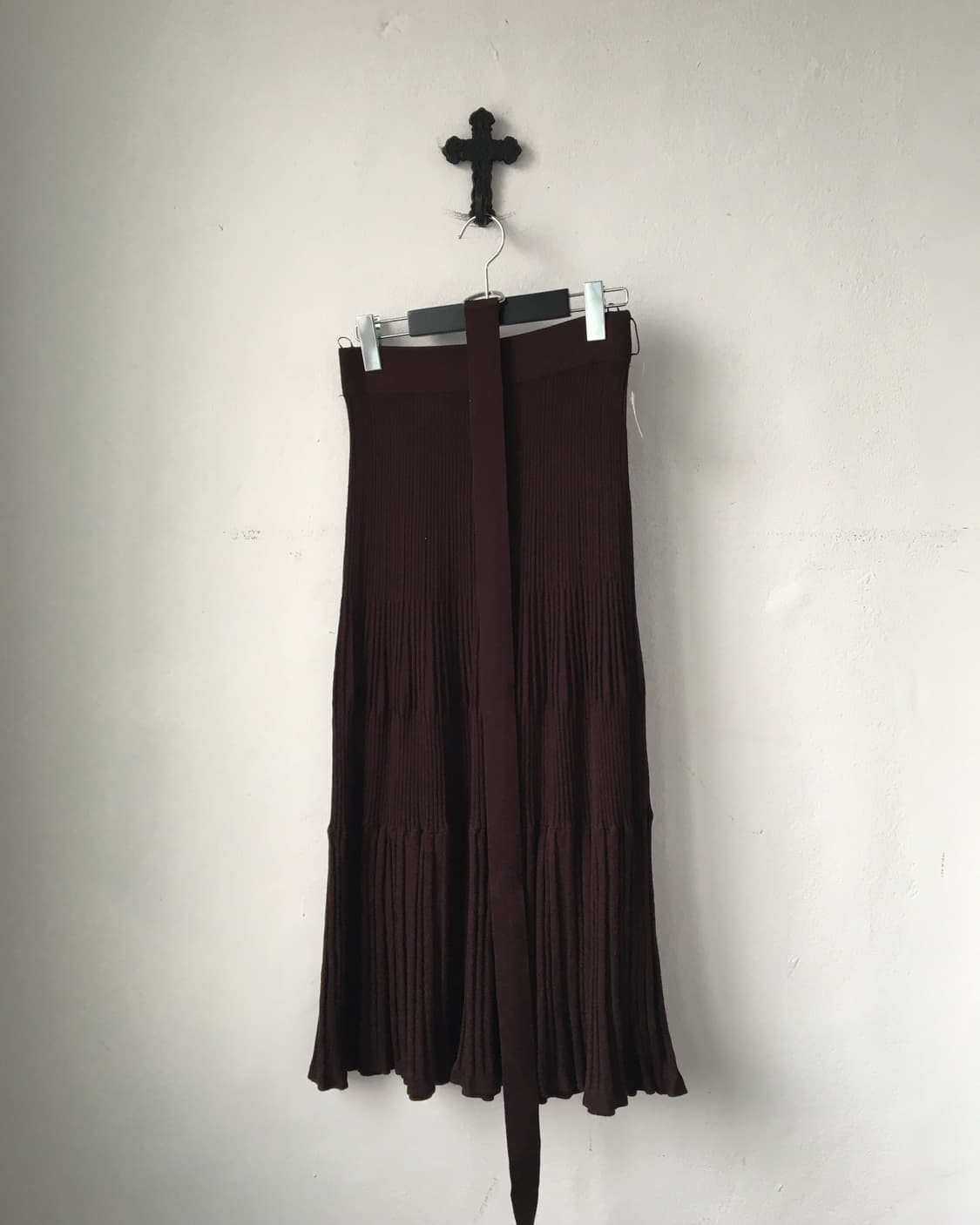 Belted ribbed knit skirt 상품이미지1