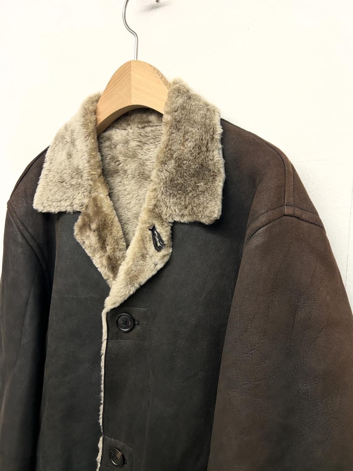 00s JPN BURBERRY 버버리 양가죽 무스탕 코트 상품이미지2