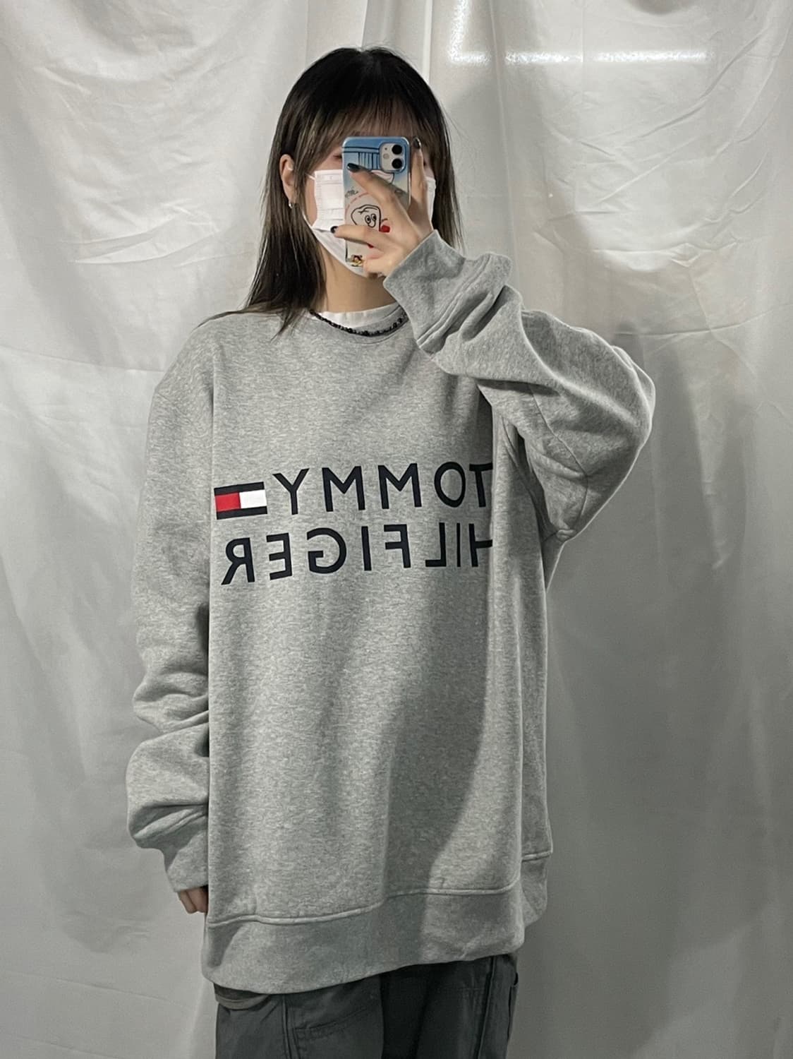 타미힐피거 그레이 맨투맨 XL 상품이미지3