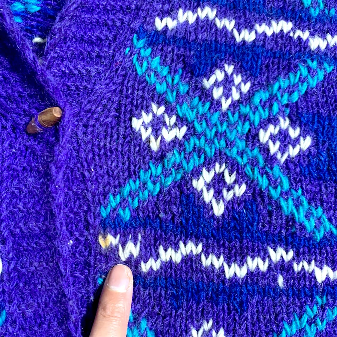 [XL~] 90s  Hand-Knit Purple Cardigan 상품이미지4