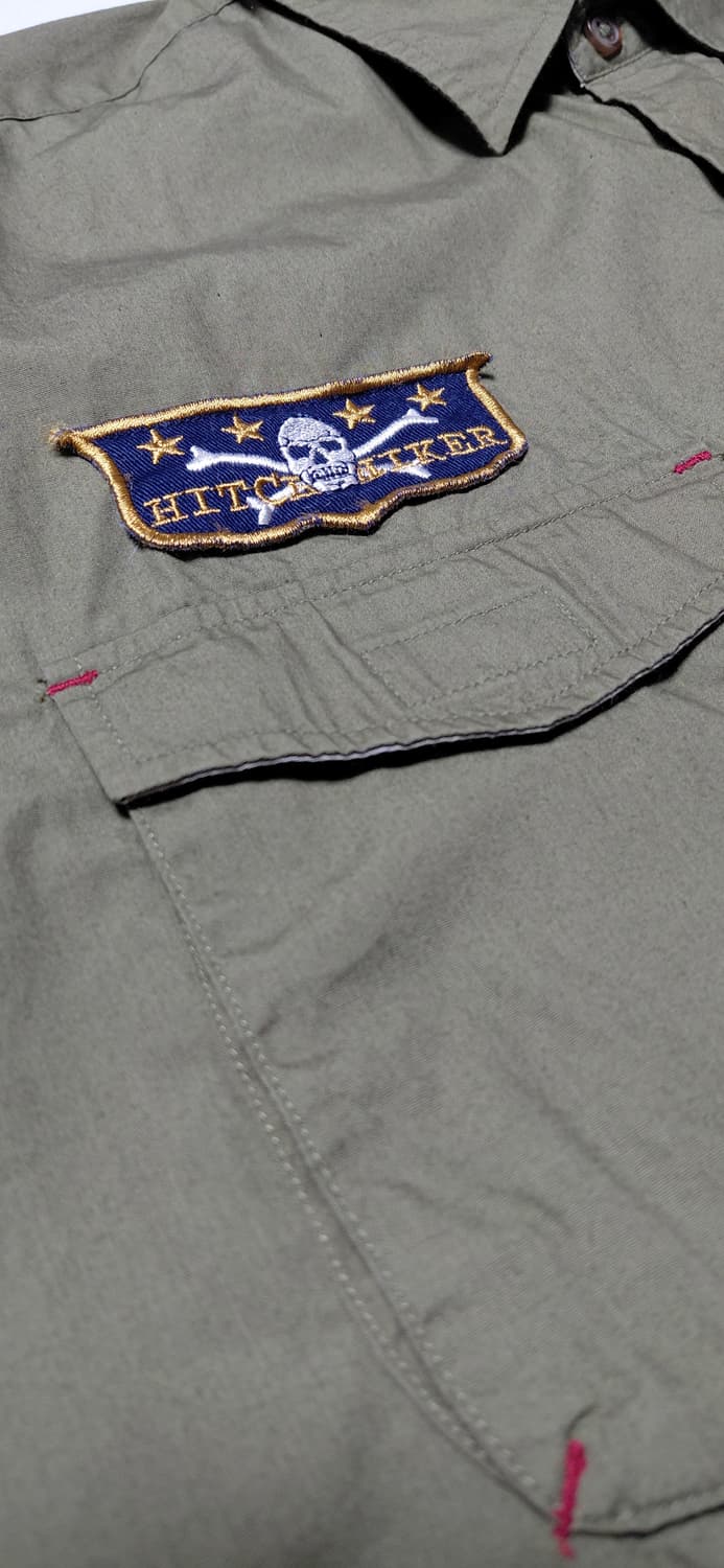 [L] B.D.W 바디웨이브 밀리터리 패치 워크 셔츠 카키 (빈티지) 상품이미지9