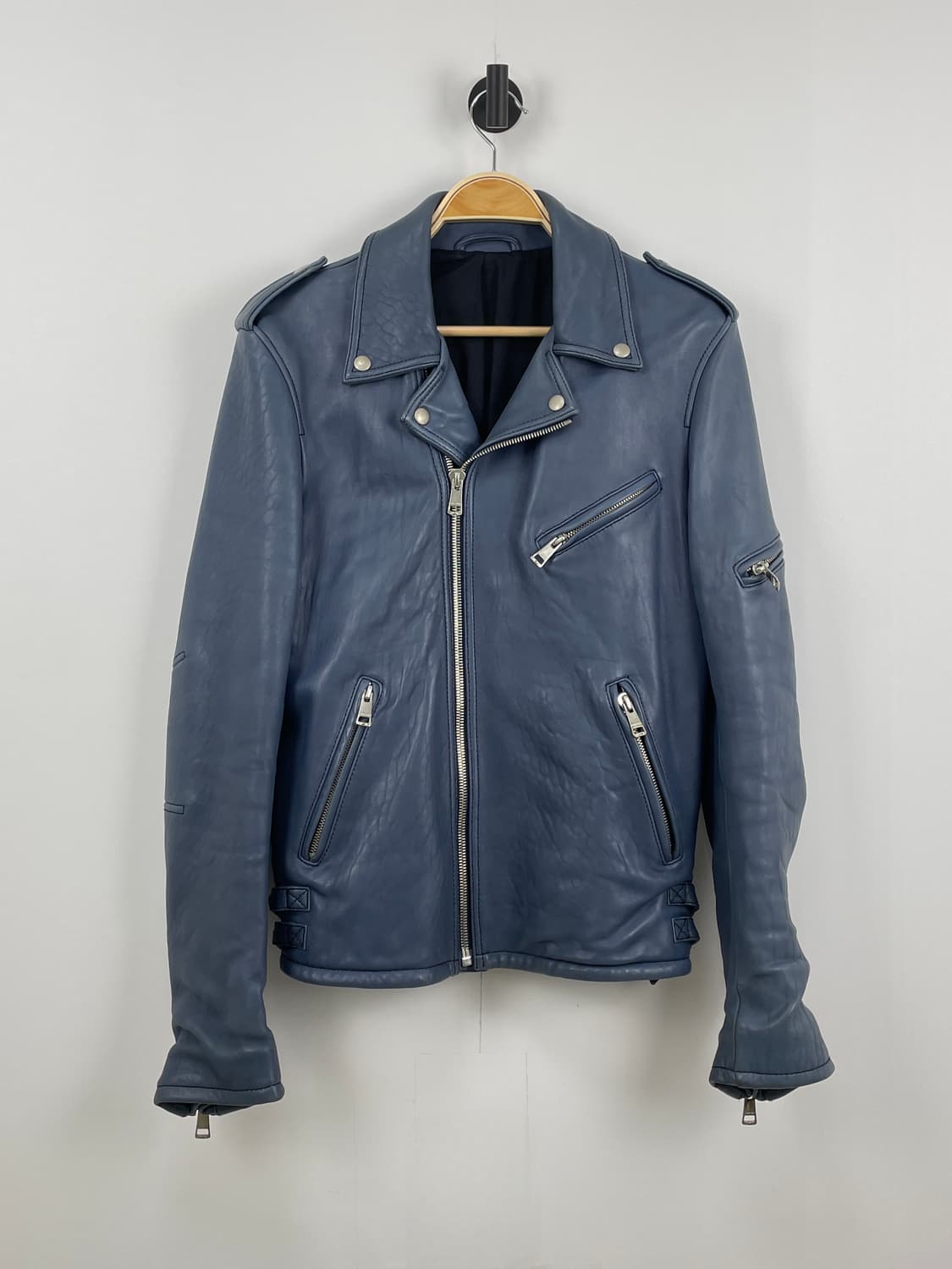 뮤즈룸[MUSEROOM] 램스킨 더블 라이더 레더 자켓 상품이미지2