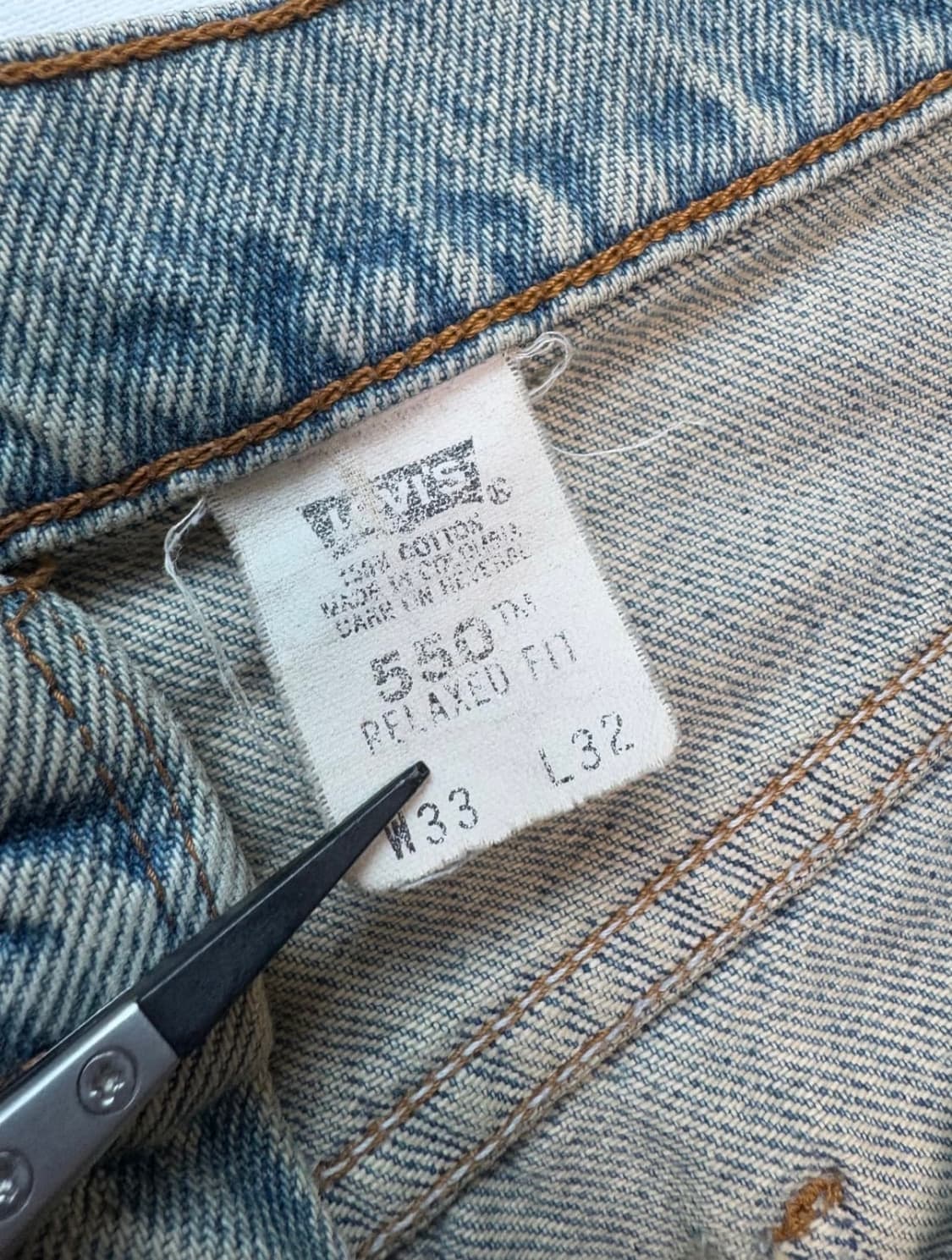 브라질 생산 오렌지탭 리바이스 550 33X32 상품이미지5