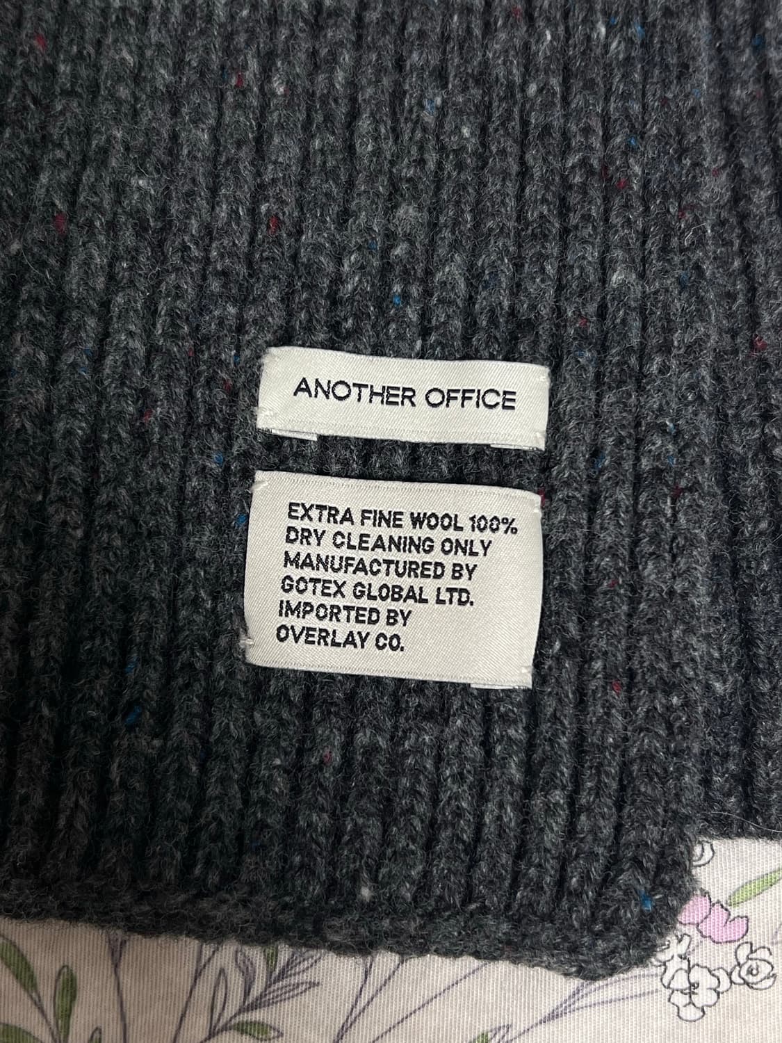 어나더오피스 엑스트라 파인 울 머플러 실착0회 그레이 상품이미지3