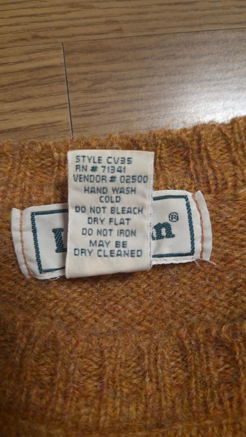 엘엘빈 뉴질랜드 울 니트 스웨터 (스코트랜드 제조) L ~ XL 상품이미지3