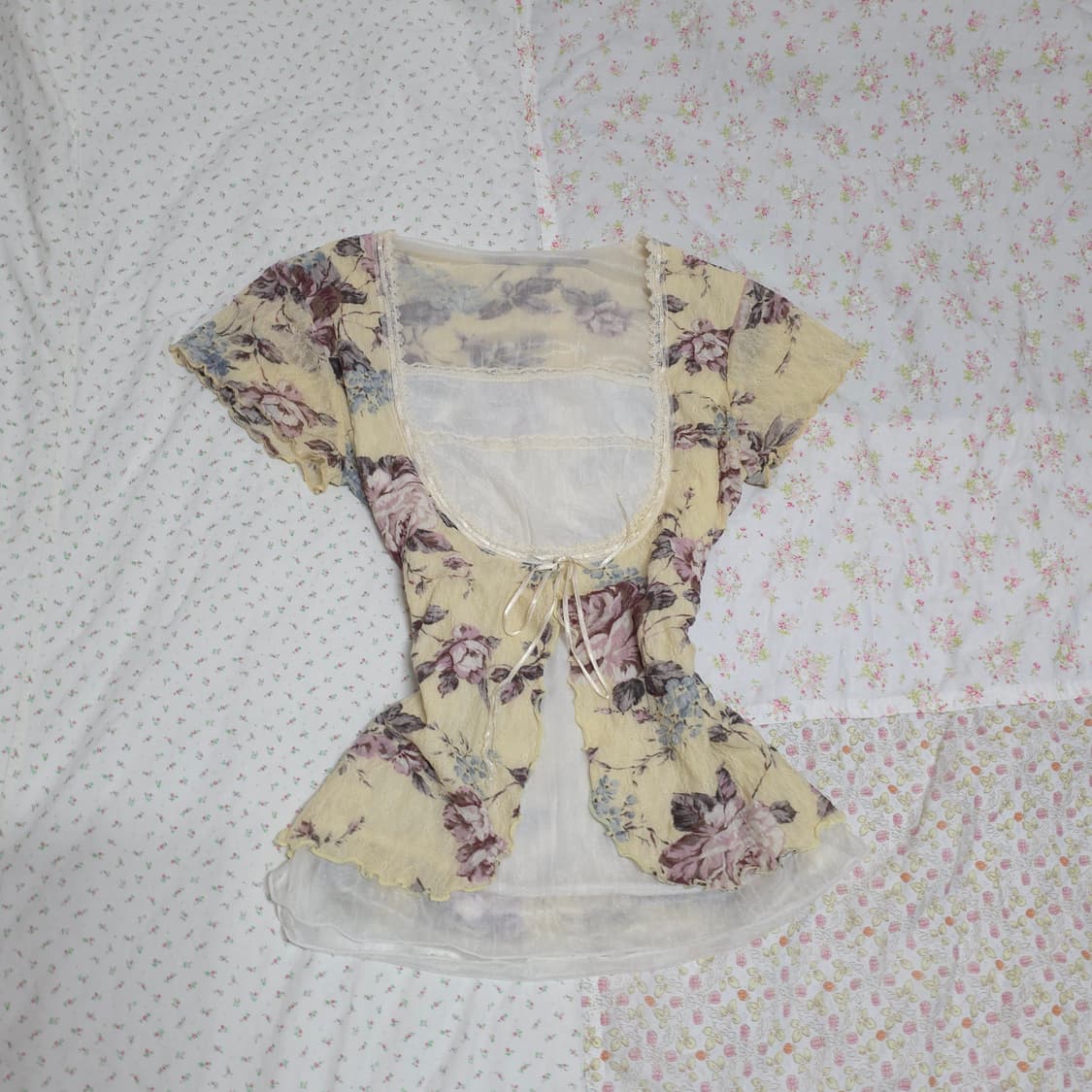 빈티지 오리엔탈 페어리 L'est rose 로걀탑 리본 플로럴 바선생 상품이미지2