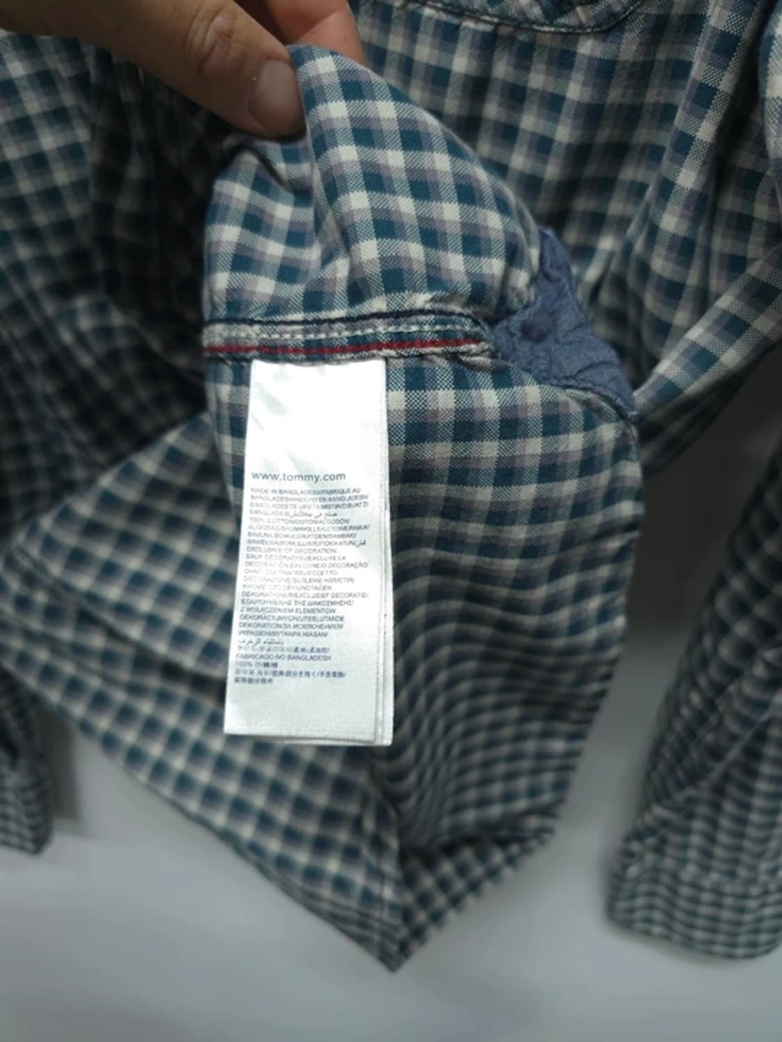 힐피거데님 남성 블루 그레이 체크패턴 캐주얼셔츠 (95~100) 상품이미지10