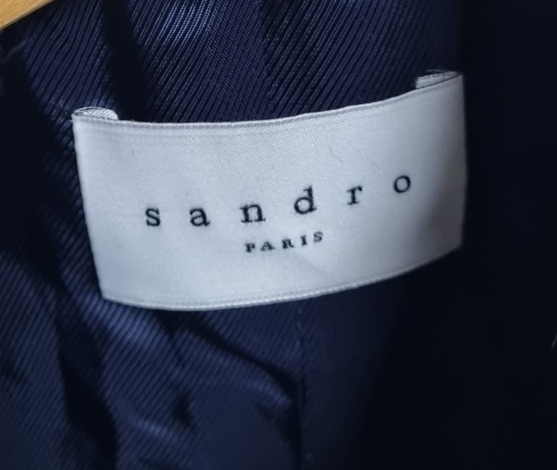 XS (44) 산드로 네이비 울혼방 반코트 상품이미지3