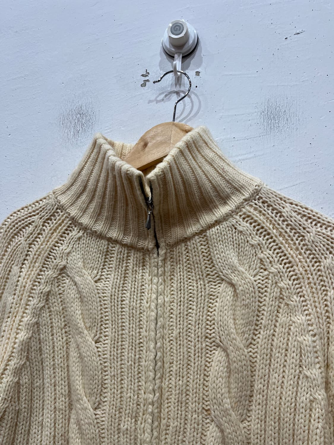 베네통 케이블 울 니트집업 우먼즈 Made in ITALY 상품이미지2