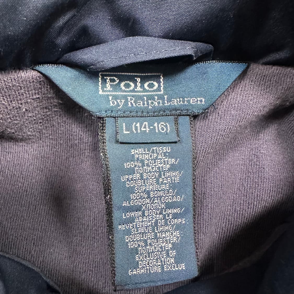 ✨ (바배) 폴로 랄프로렌 폴리쉘 네이비 블루종 자켓 (14-16) 상품이미지3