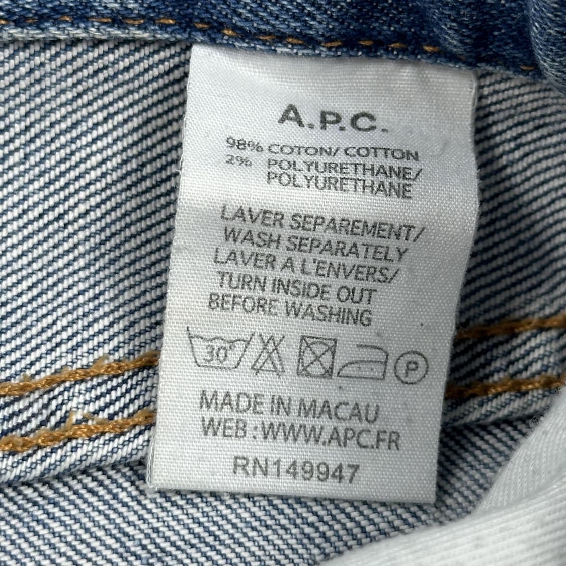 28 A.P.C. 아페쎄 여성 슬림핏 데님팬츠 상품이미지6
