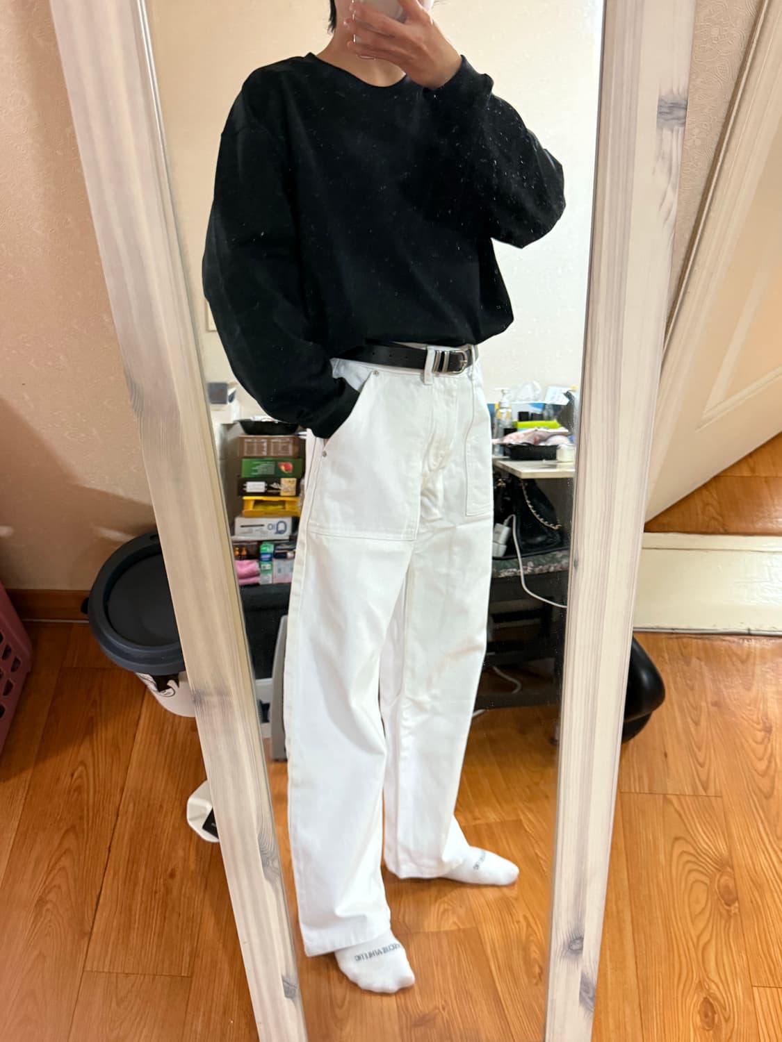 메이킷투 - 퍼티그 와이드 화이트 진 (찐화이트/S) 상품이미지7