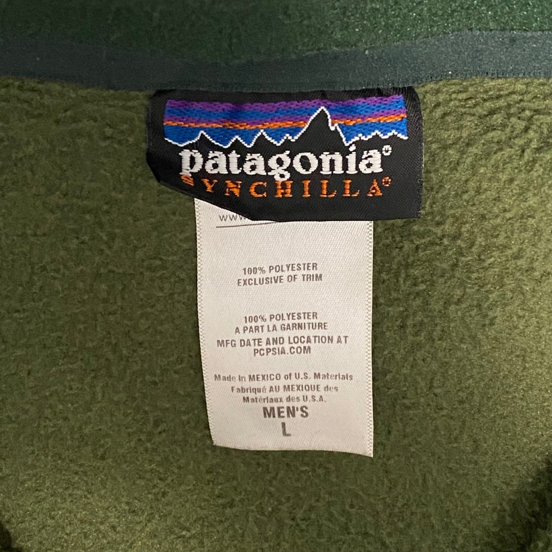 파타고니아 마이크로디니 1/4 집업 플리스 올리브 멕시코 상품이미지5