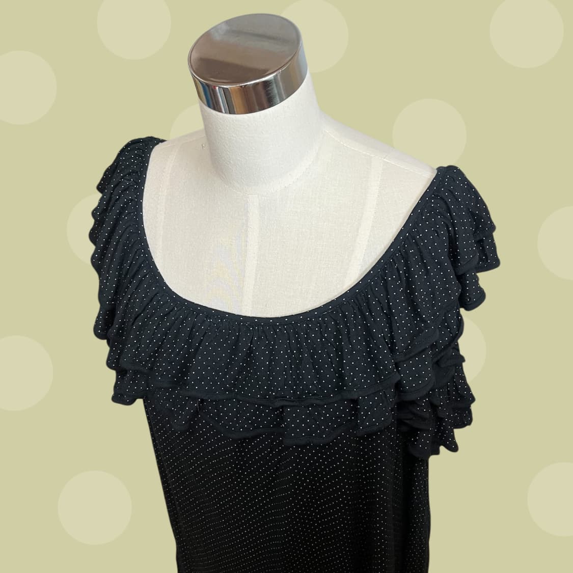 유니클로x더블스탠다드 져지 소재 땡땡이 블라우스 상품이미지4