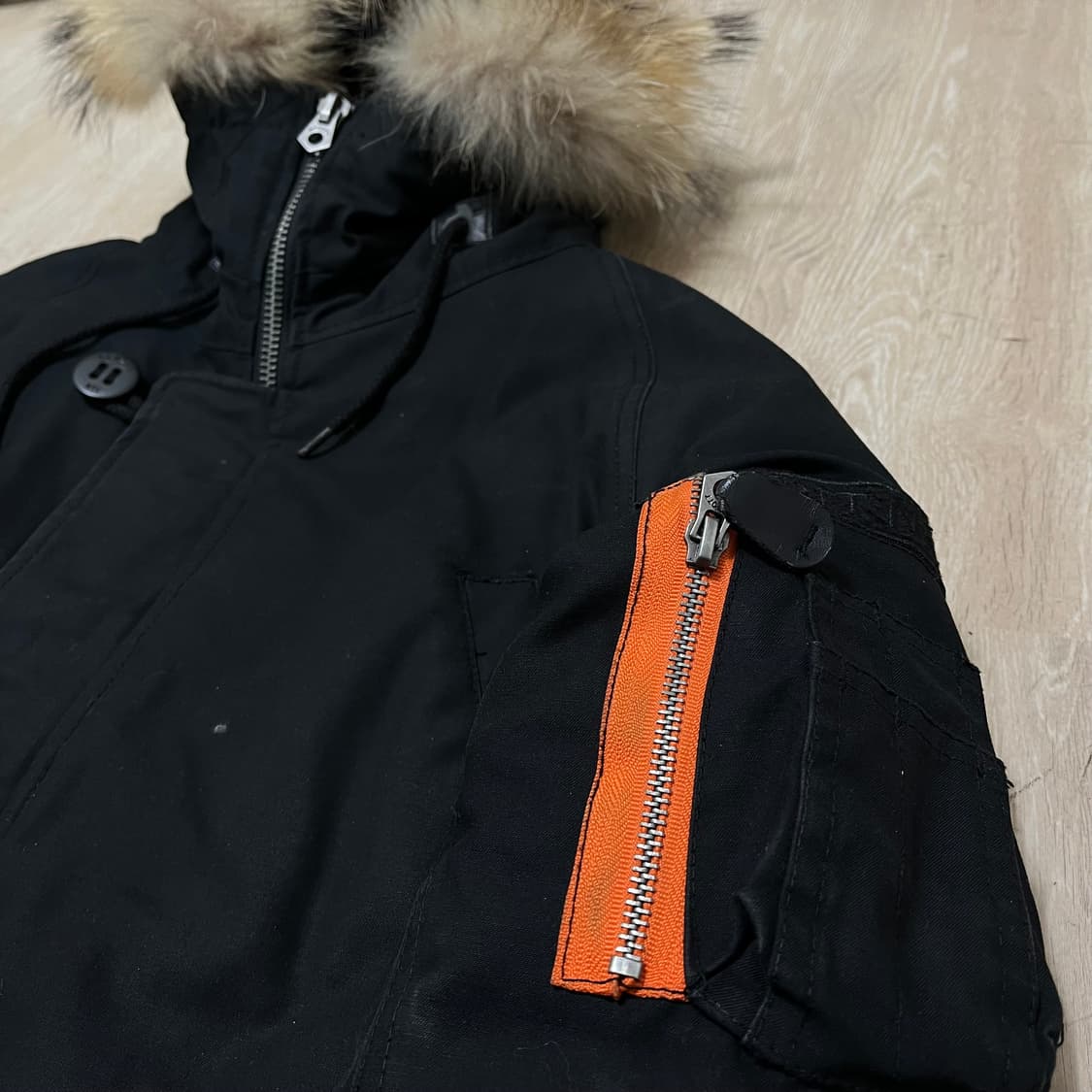 쇼트 Schott N3B 야상 파카 블랙 S/90 상품이미지4