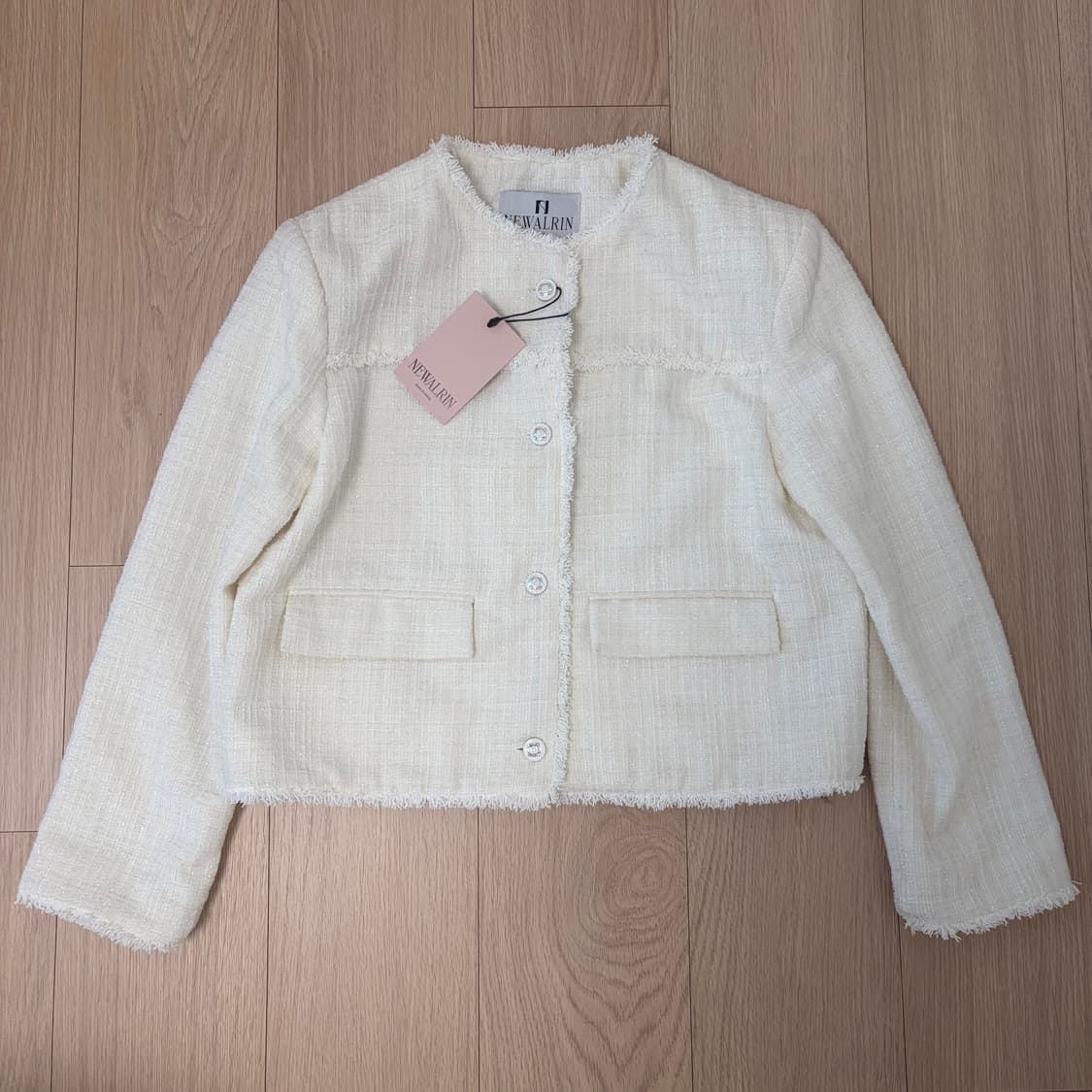 [택있는새상품] (윤비누 착용) 뉴얼린 트위드 자켓 (아이보리) 상품이미지2