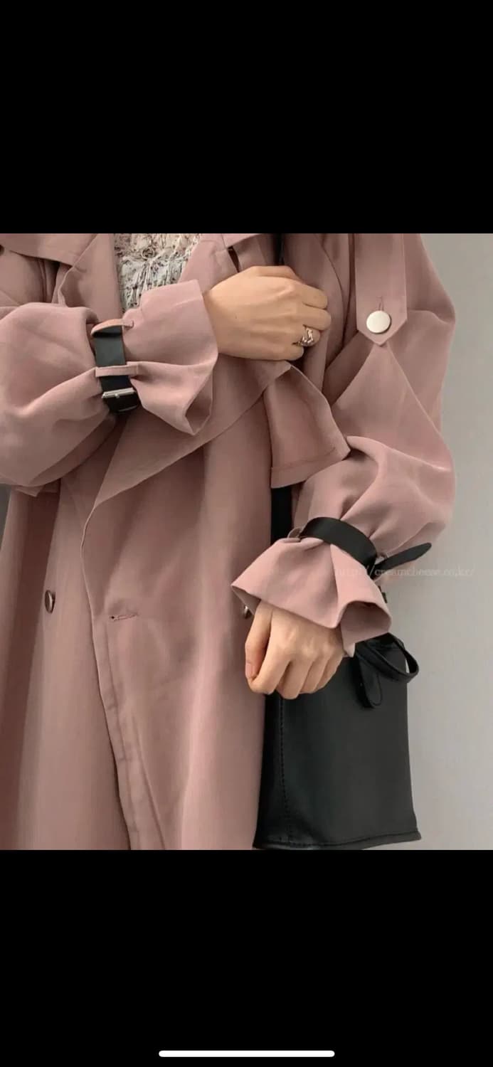 크림치즈마켓 트렌치코트 연핑크 상품이미지4