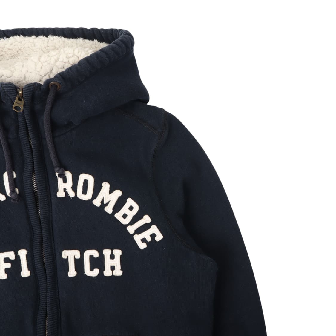 아베크롬비 네이비 아치로고 쉐르파 후드집업 상품이미지3