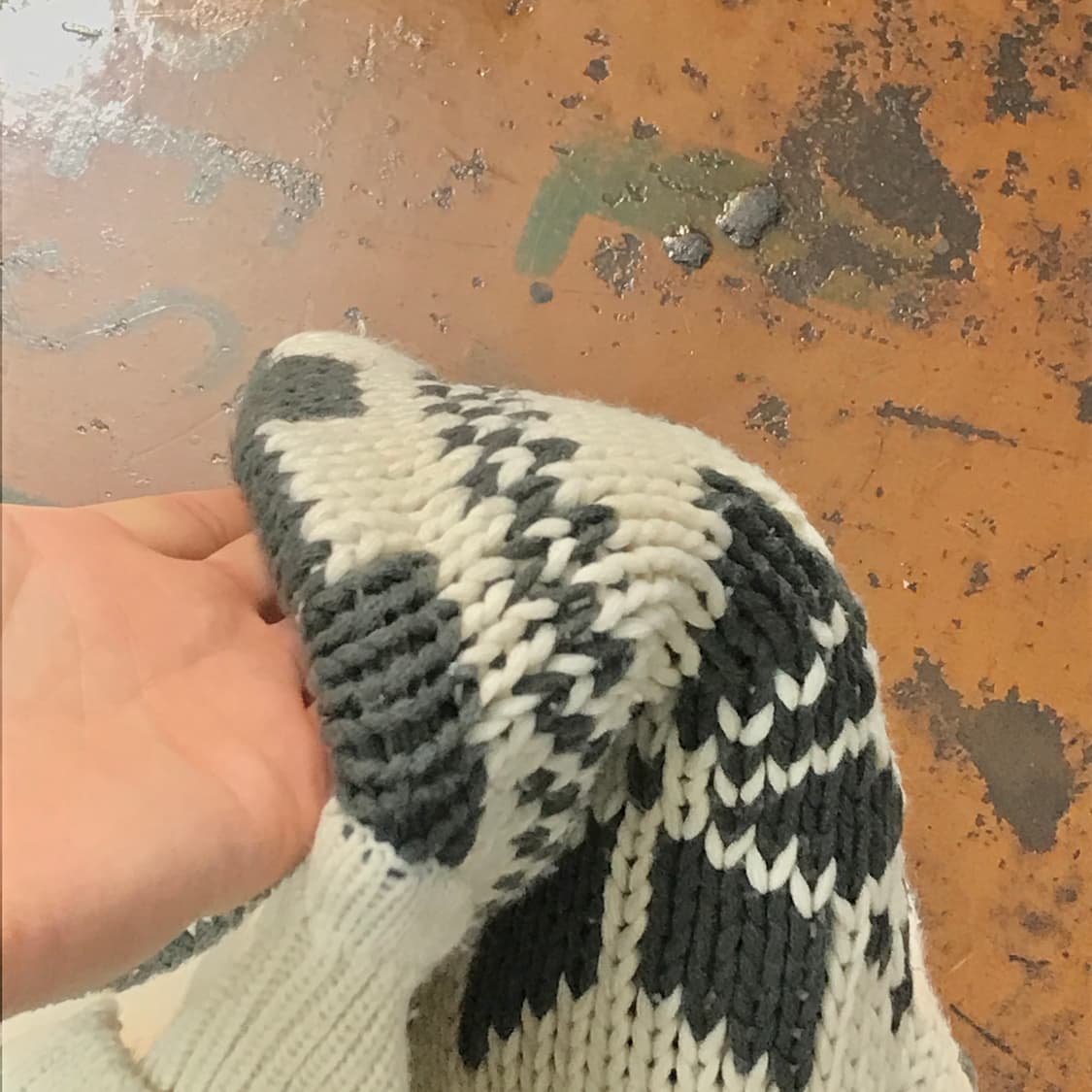 VTG 빈티지 노르딕 눈꽃 패턴 터틀넥 스웨터 남성 110 여성 오버핏 상품이미지5