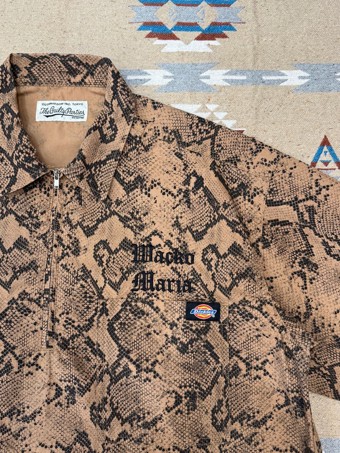 [S][100] 와코마리아 x 디키즈 하프집업 워크셔츠 파이톤  상품이미지3