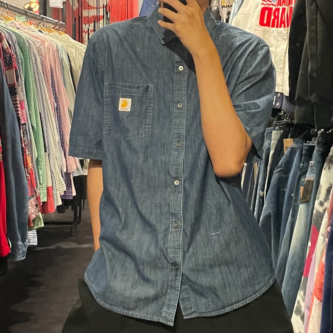 [IM] carhartt 칼하트 진청 데님 반팔셔츠 상품이미지3