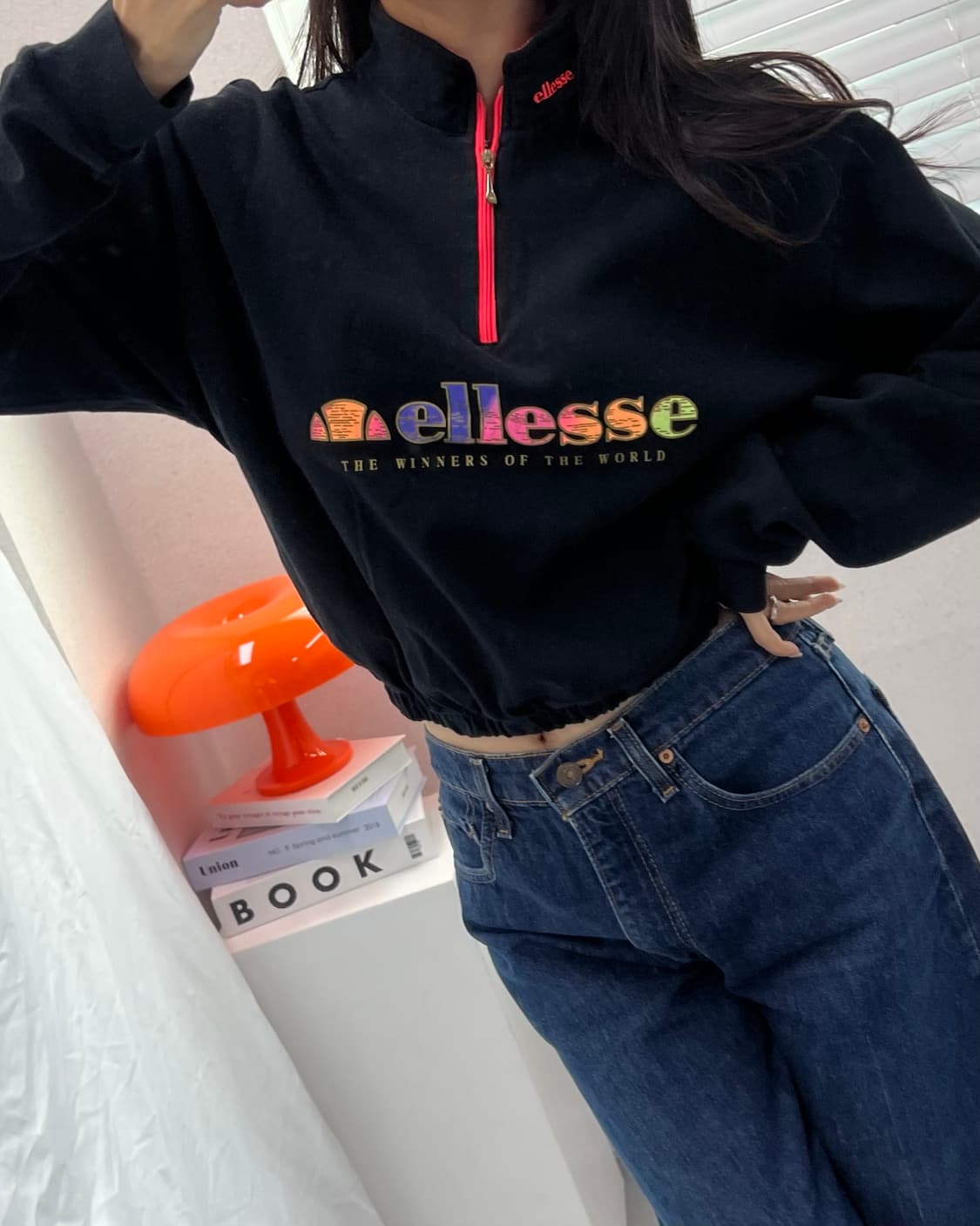 (WOMEN)90'S 엘레쎄 크롭 맨투맨-M1439 상품이미지1