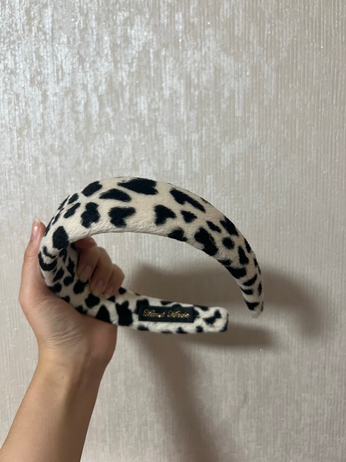 갸루 밀크카우 젖소 퍼 헤어 머리띠 상품이미지5