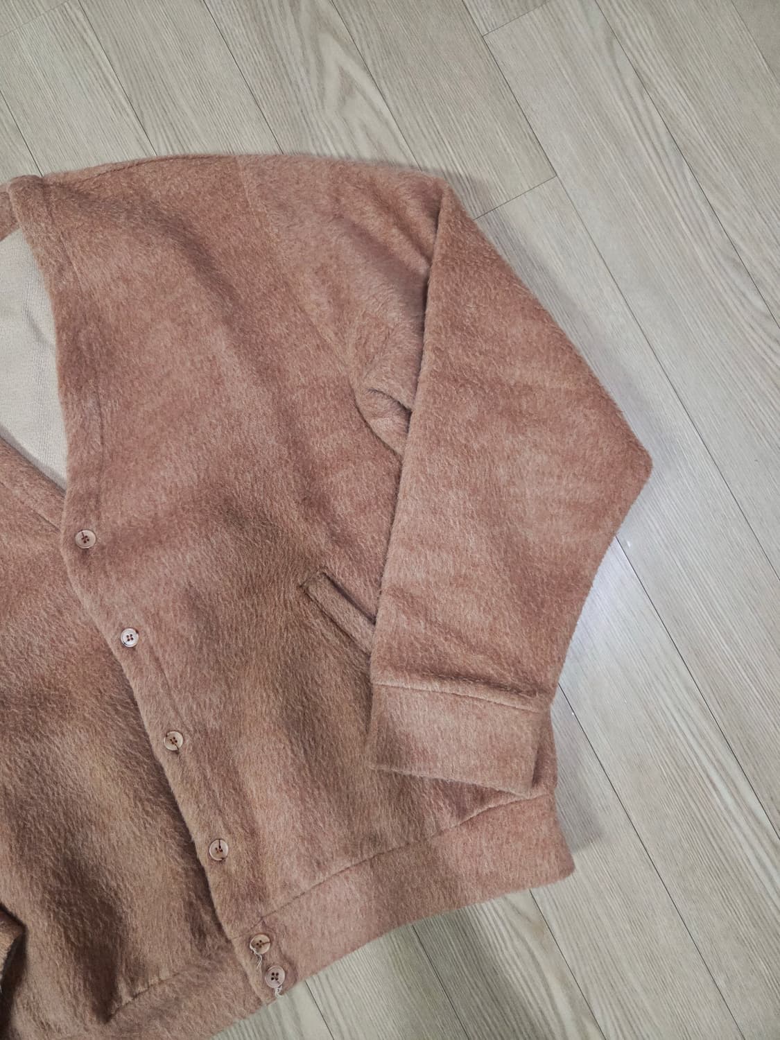 Fafatt 라이트 핑크 쉐독 울 카디건 상품이미지4