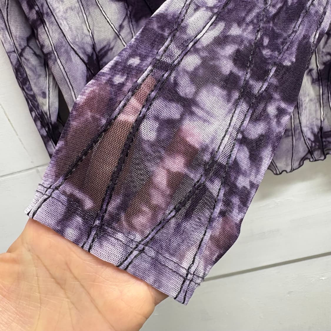 JPN vintage 퍼플 타이다이 시스루 롱 슬리브  상품이미지7