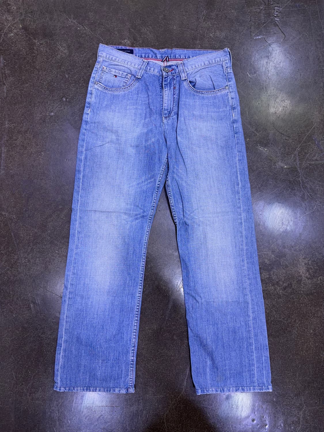 타미힐피거 메디슨 스트레이트핏 빈티지 연청 워싱 데님팬츠 32 상품이미지1