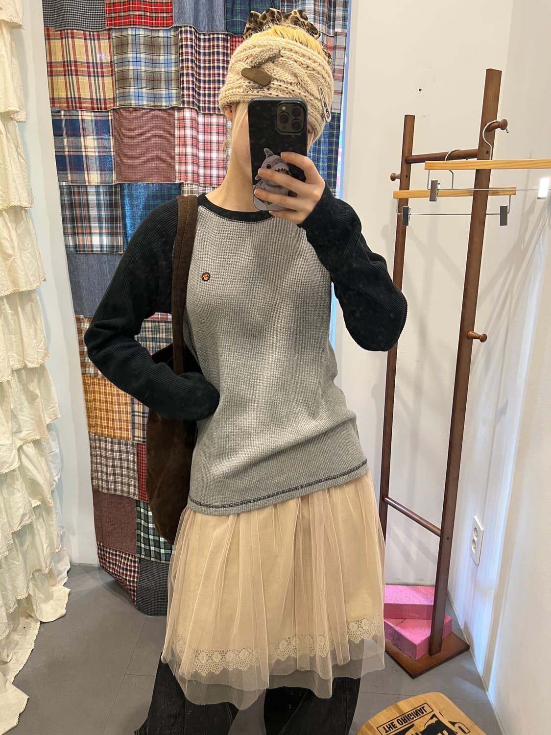 베이프 그레이 네이비 롱슬리브 상품이미지4