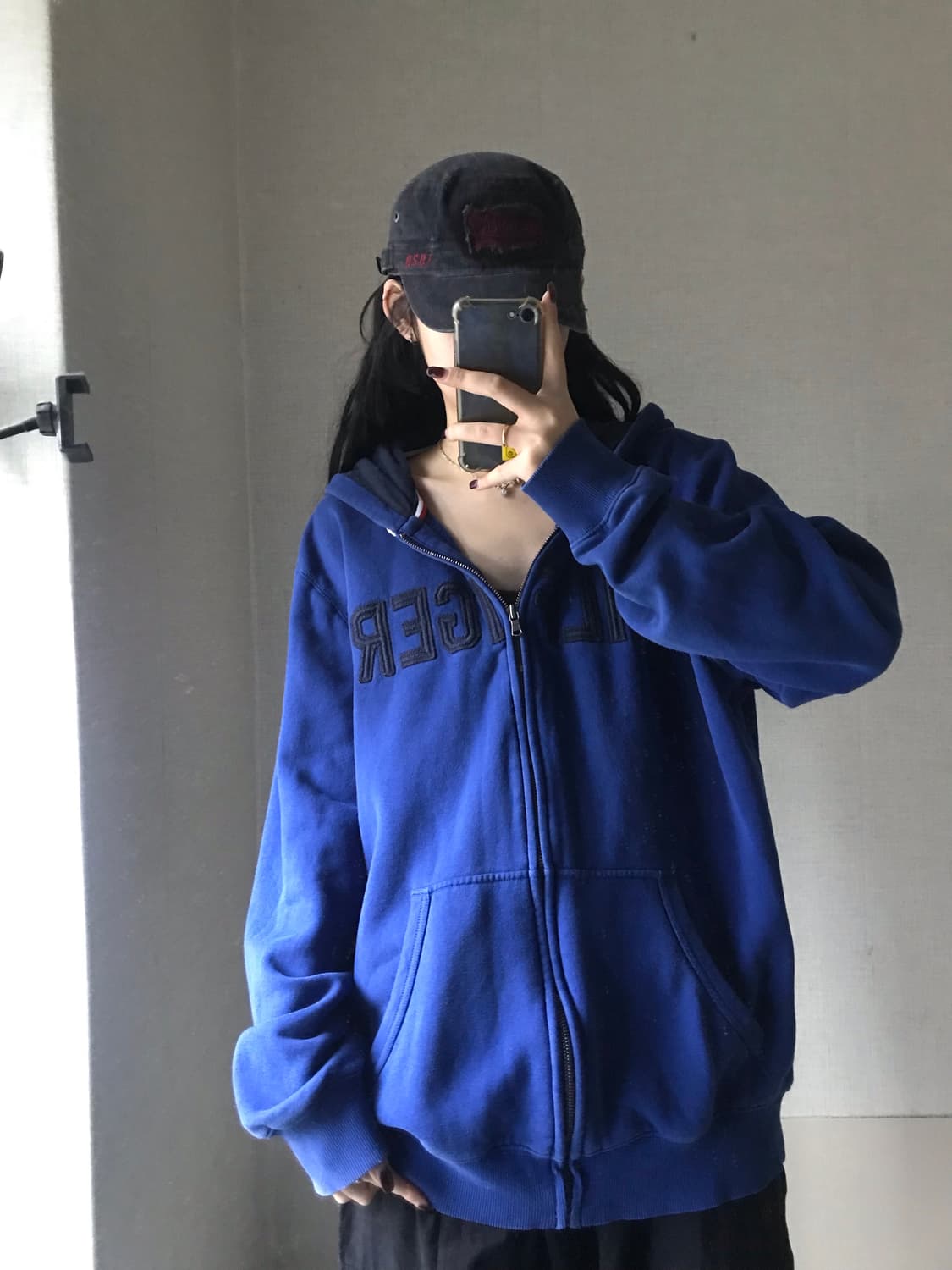 타미힐피거 딥블루 오버핏 후드집업 상품이미지1