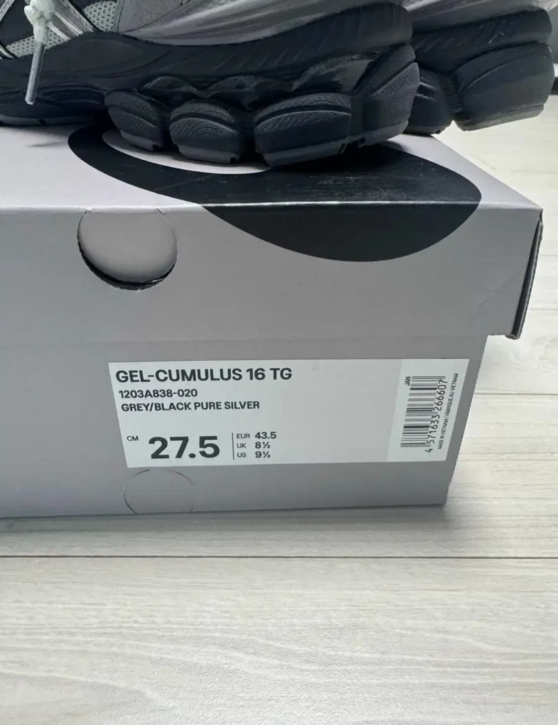 (275) 아식스x토가 젤 큐물러스 16 그레이 블랙 퓨어 실버 상품이미지4