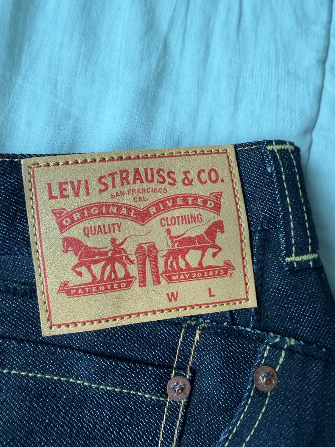 [L] 준야 와타나베 코튼 셀비지 데님 리바이스 W 네임 팬츠 인디고 상품이미지4