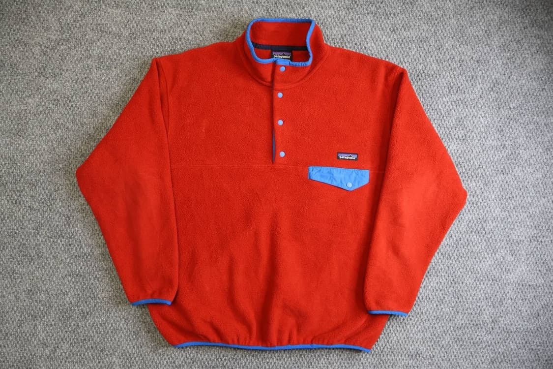 12FW 파타고니아 신칠라 스냅-T 플리스 레드 블루 트림 상품이미지1