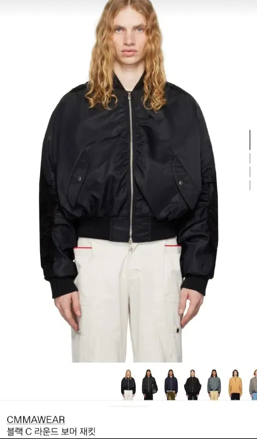 [XL] 커마웨어 cmmawear 라운드 봄버 블랙 상품이미지1