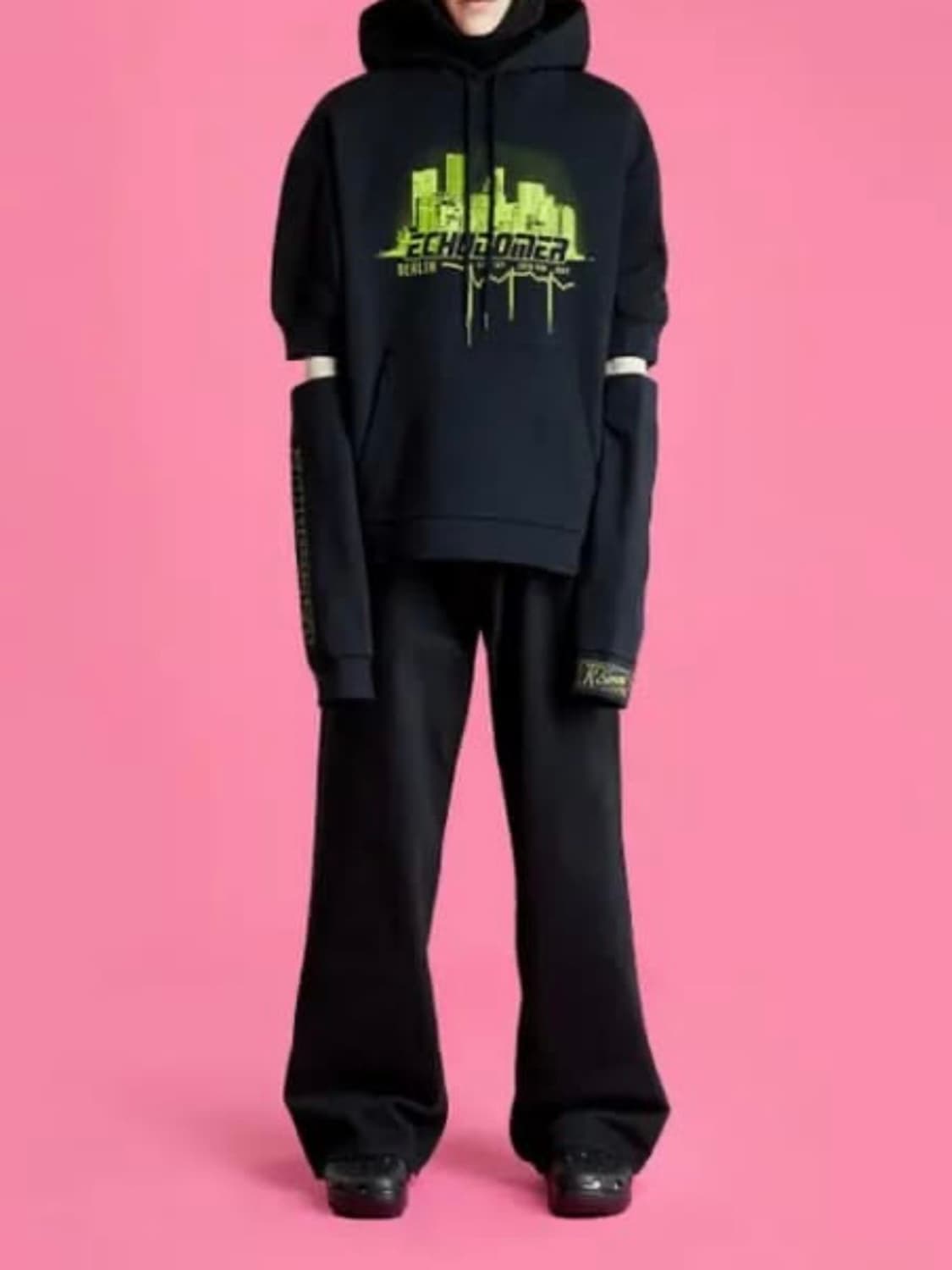 [L] 라프시몬스 22SS echodomer 컷 슬리브 후디 상품이미지2