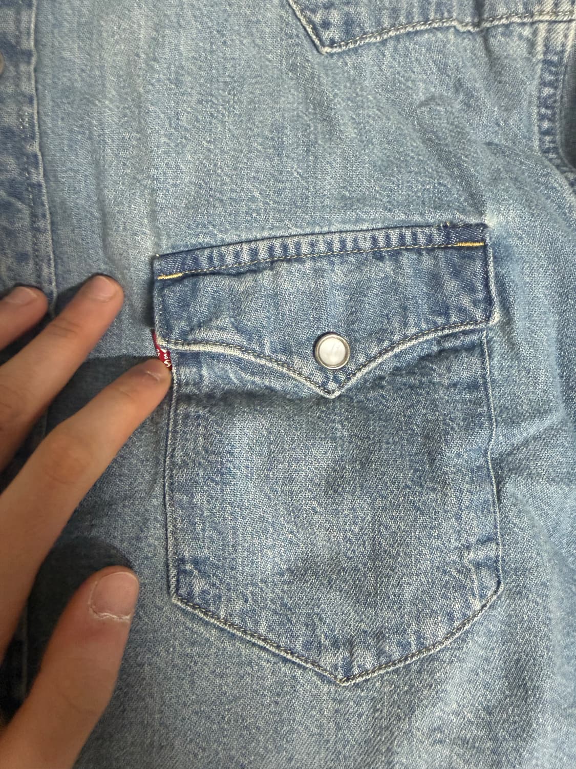 [L] 리바이스 바스토우 웨스턴 데님 셔츠 연청 상품이미지4