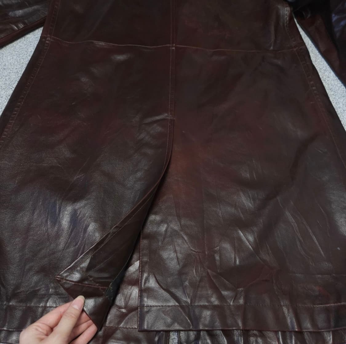 캐서린 햄넷 레더 롱 소가죽 자켓 상품이미지6