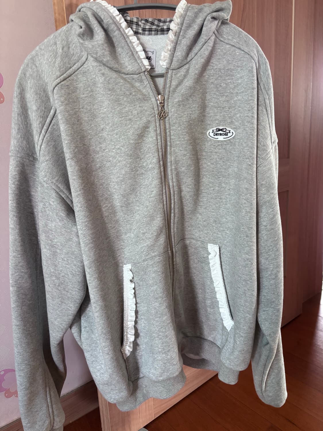 드라이로즈 BIG RIBBON HOODIE (GRAY) 상품이미지4