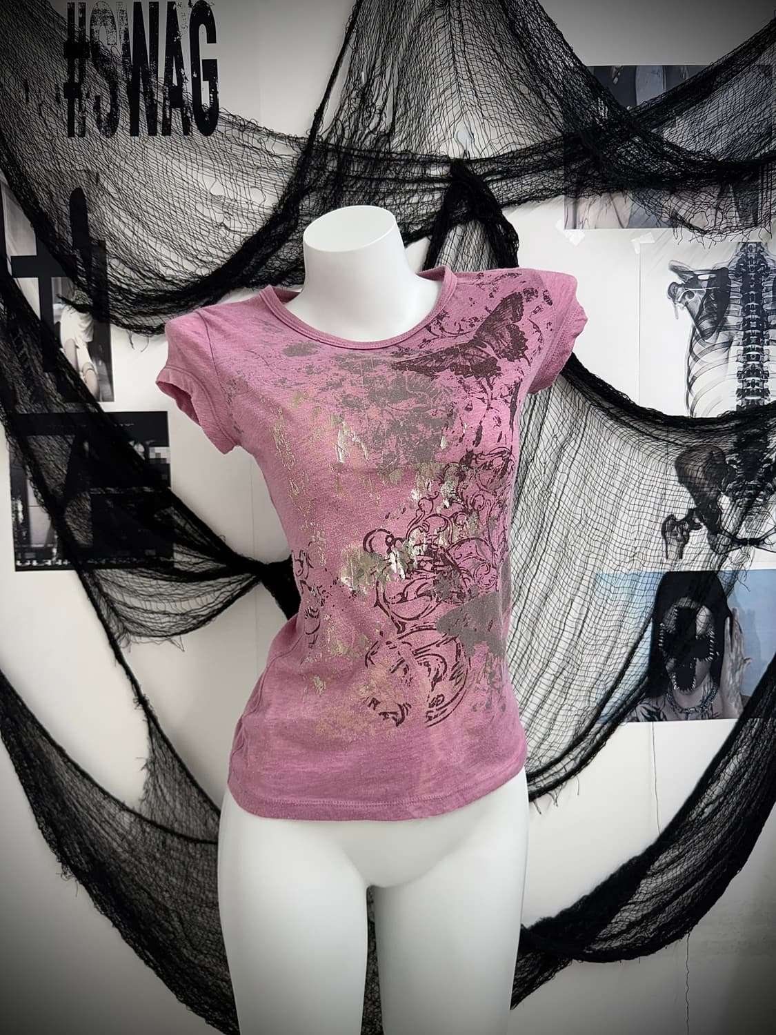 00s butterfly printing halfsleeve 상품이미지1
