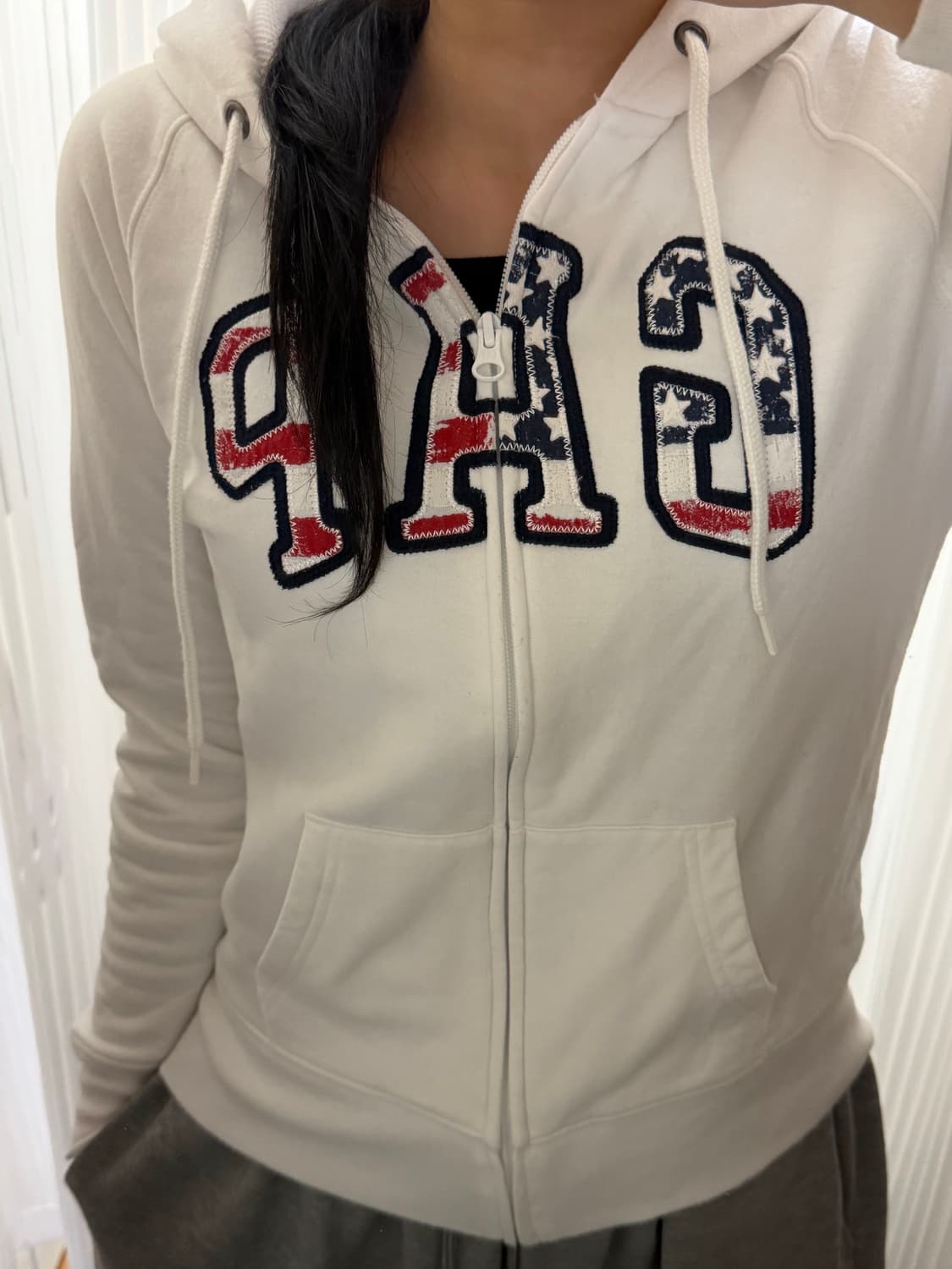 갭 화이트 성조기 후드집업 s 상품이미지1
