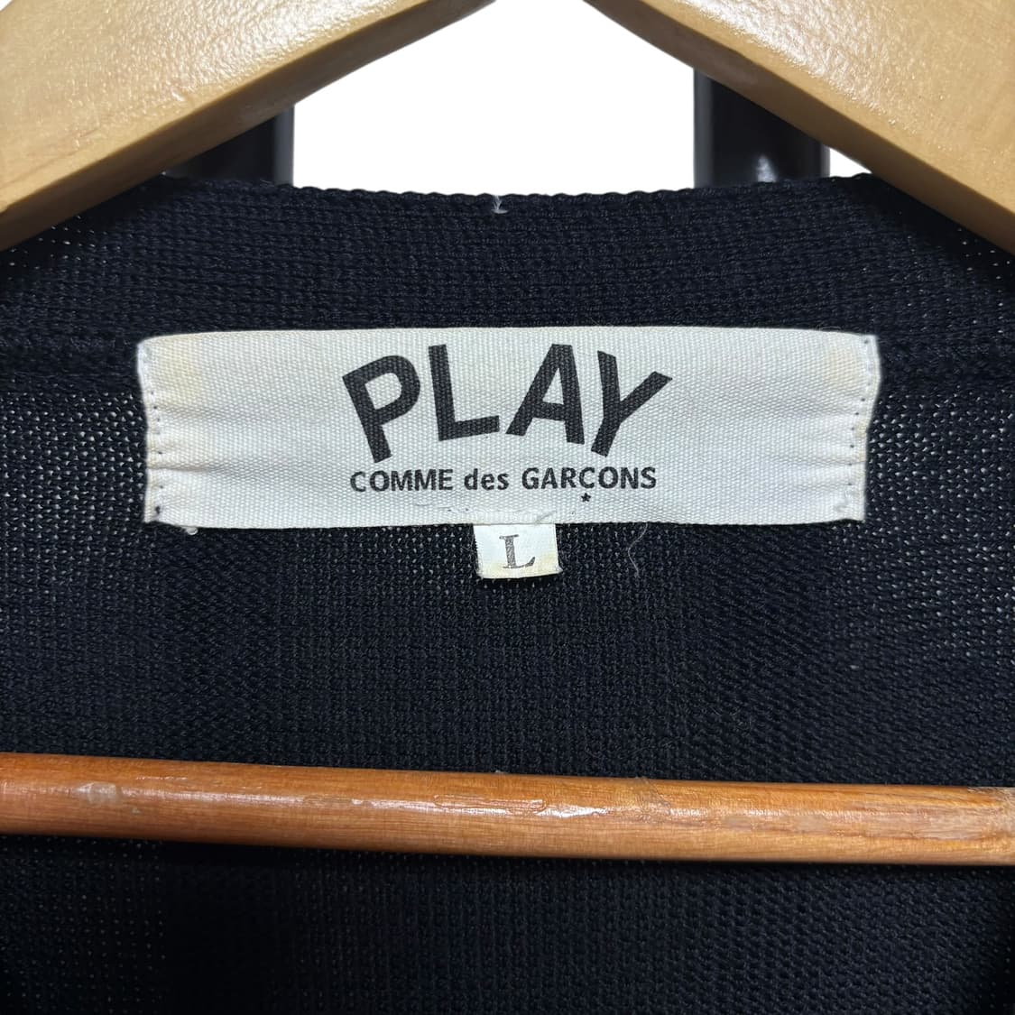 3828 꼼데가르송 블랙 빨강하트 가디건 상품이미지3