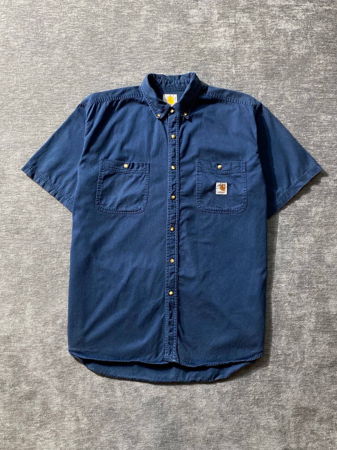 [L] Carhartt 칼하트 네이비 코튼 반팔 셔츠 상품이미지1