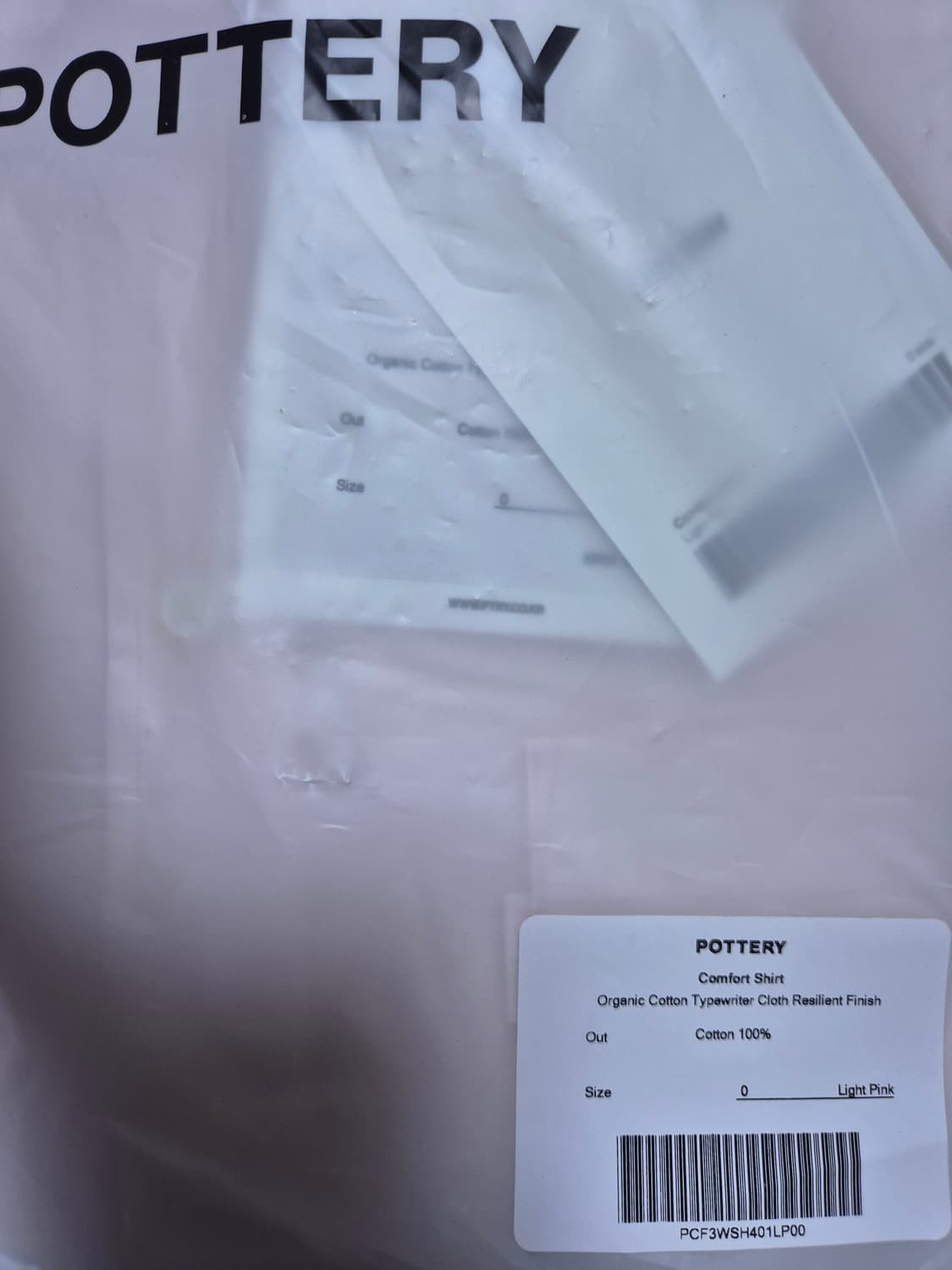 (새상품) 포터리 컴포트 셔츠 라이트핑크 0사이즈 상품이미지3