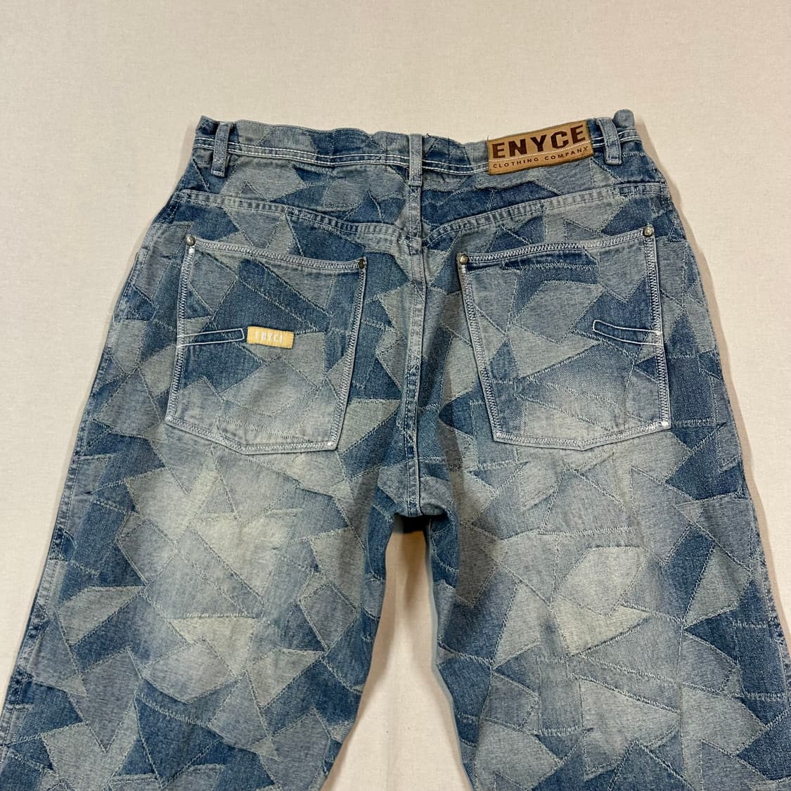 36inch) 에니체(ENYCE) 별 패치워크 와이드 데님 팬츠 상품이미지2