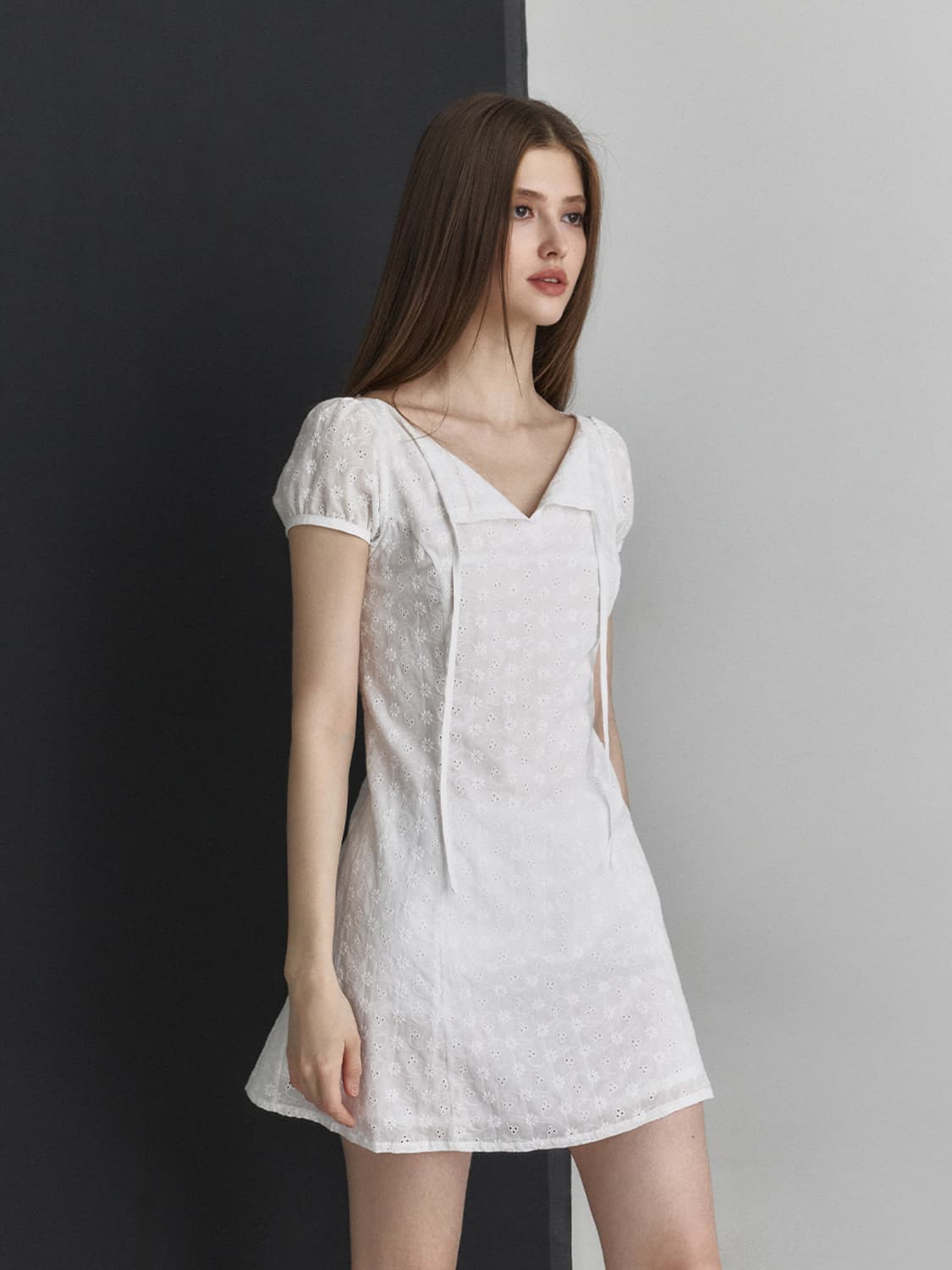 낫유어로즈 Ribbon flare dress ivory 상품이미지1